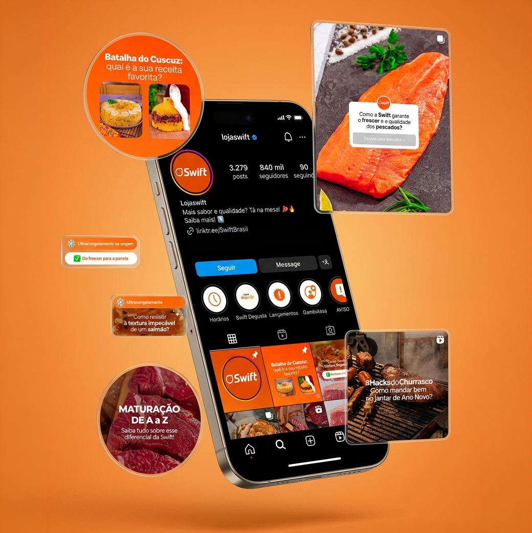 Case Swift (JBS) / Noize Media — estratégia de conteúdo e crescimento no Instagram